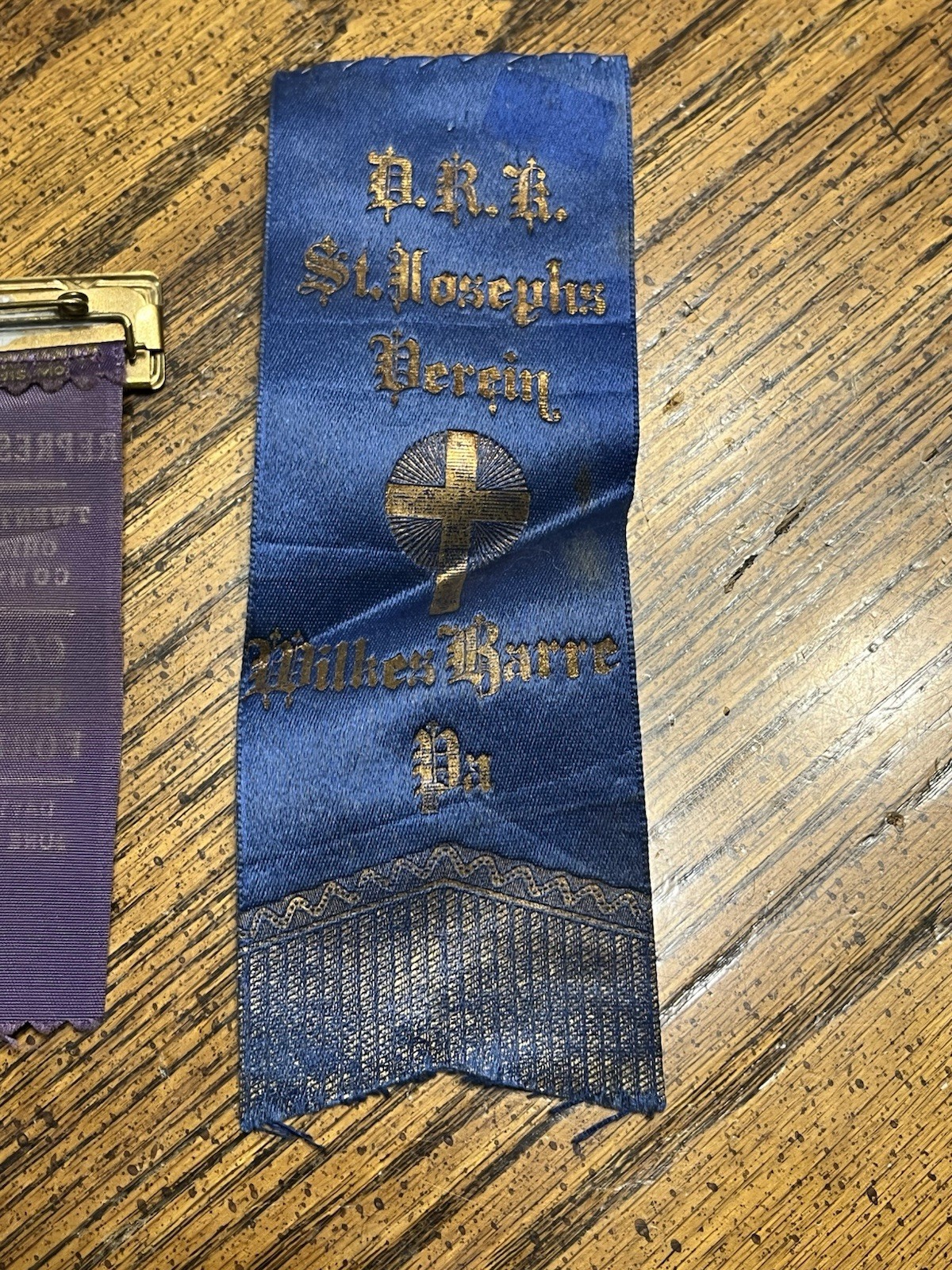 Vintage 1950s-60s Lot Of 2 Faternal Catholic Church Ribbons