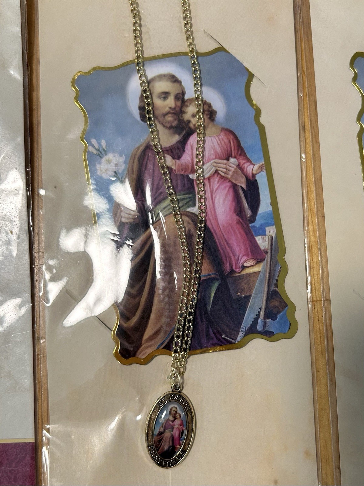 Lot 9 Catholic Medal Necklaces Religious NEW St Jude St Joseph -Anthony Prayer