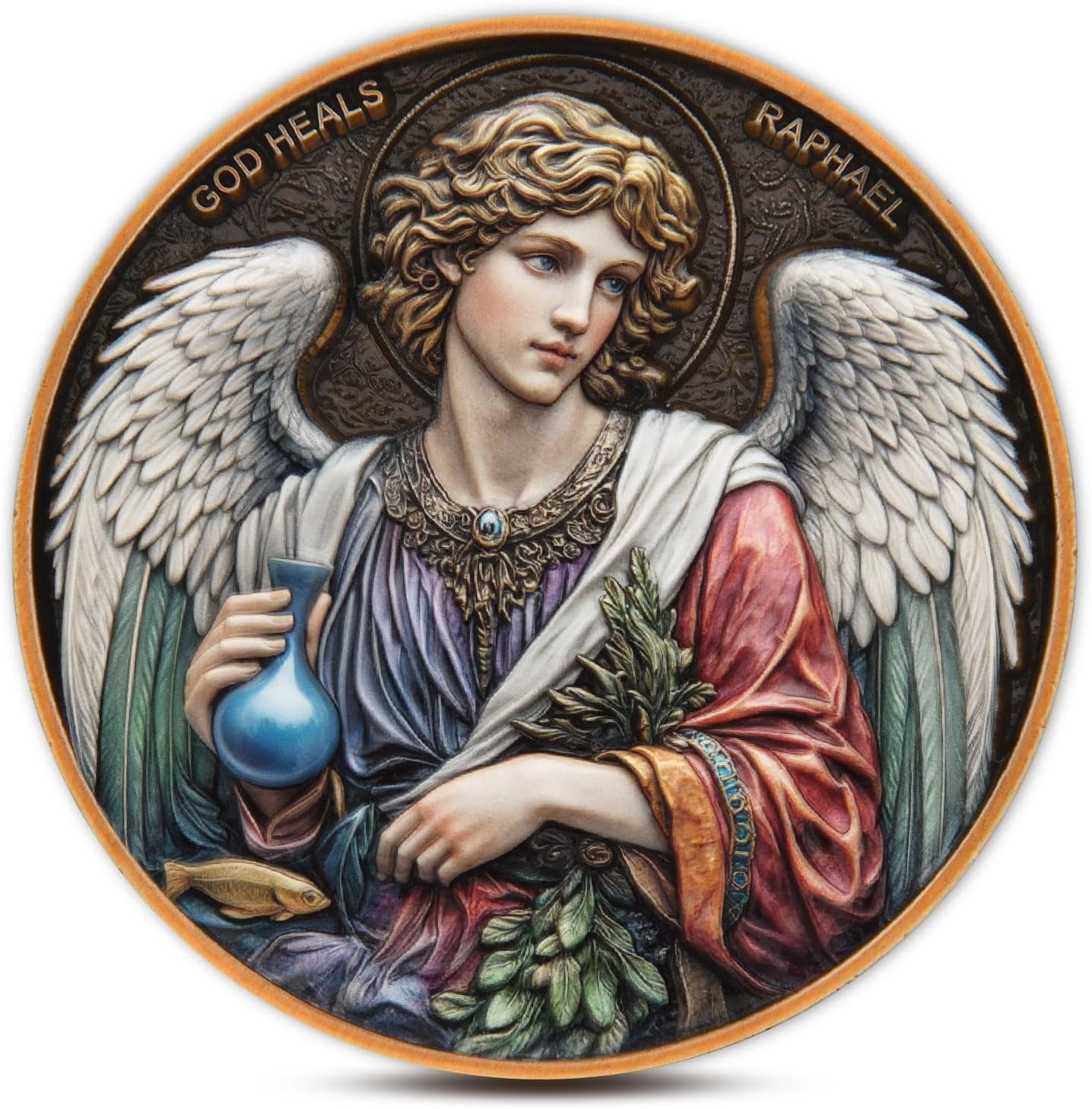 Archangel Raphael Healing Prayer Coin – Inspirational Christian Token of Divin