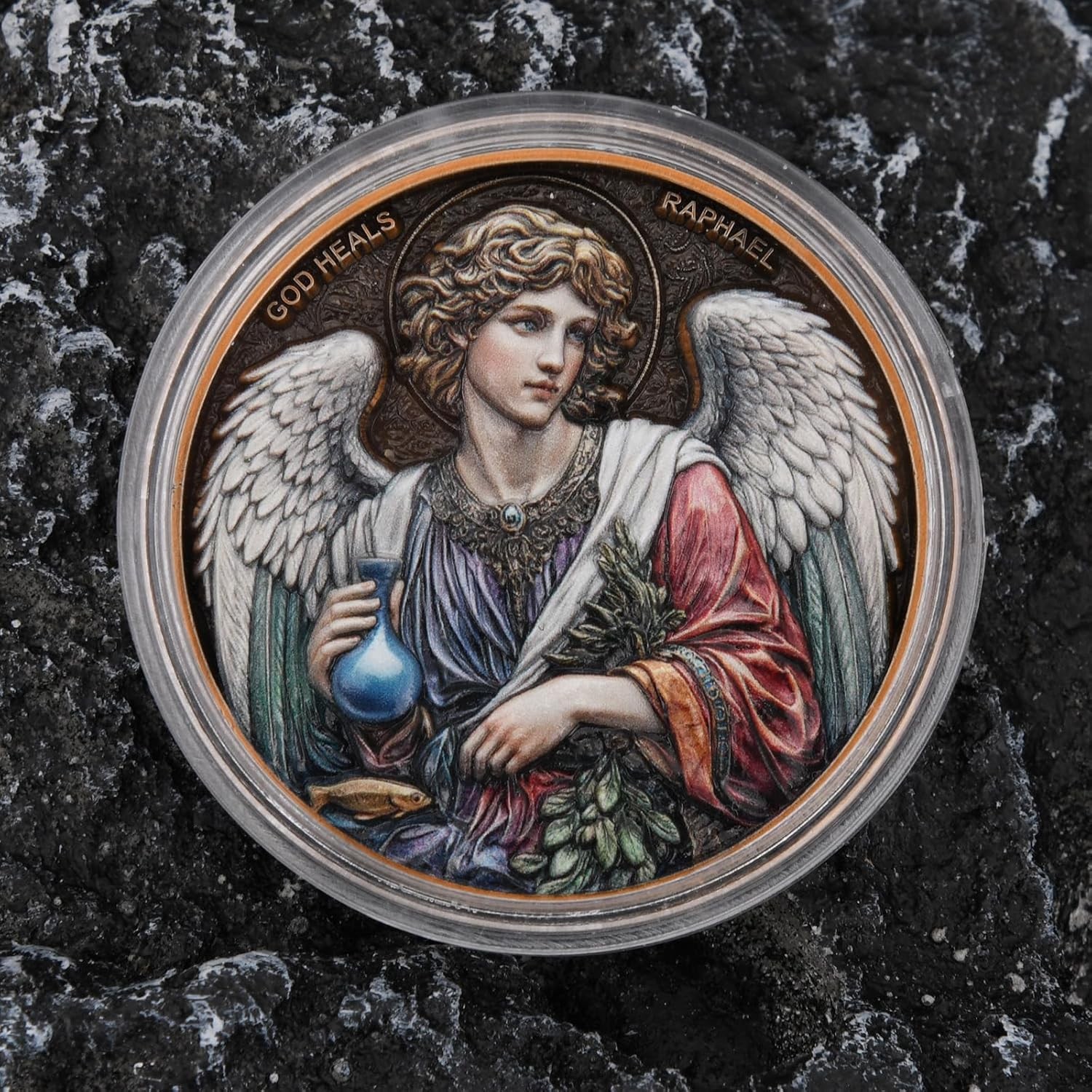 Archangel Raphael Healing Prayer Coin – Inspirational Christian Token of Divin