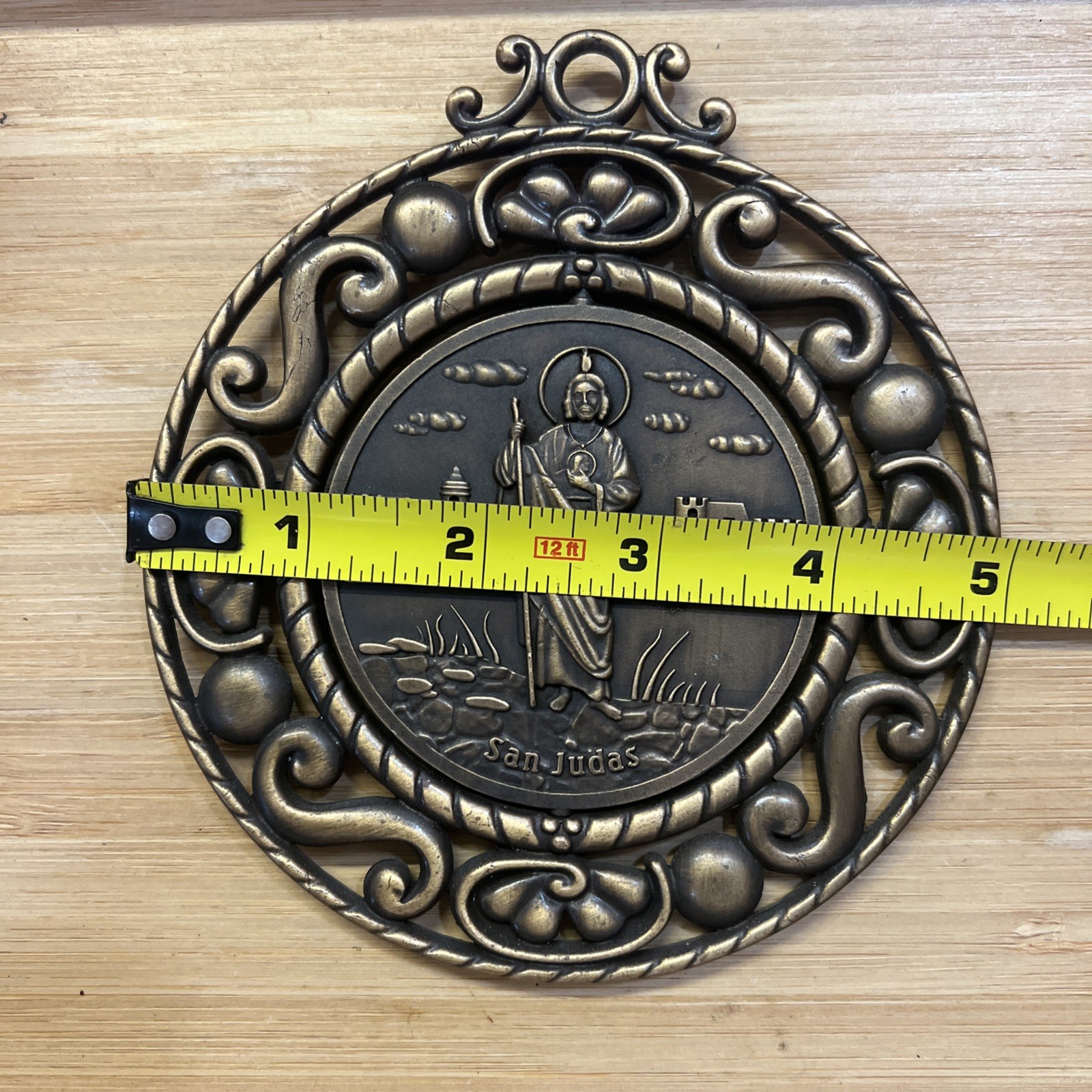 St Jude / Our Lady Of Guadalupe Medal Metal Plaque Catholic Religious 5.5”L
