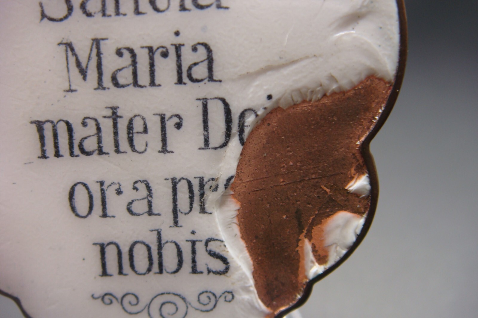 Rare Antique Virgin Mary Mater Dei Ora Pro Nobis Enamel Holy Icon Medal Pendant