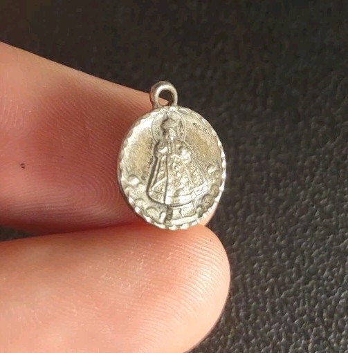 1.3 Gram Vintage Infant Of Prague Medal Sterling Silver 925 Religious Holy Charm