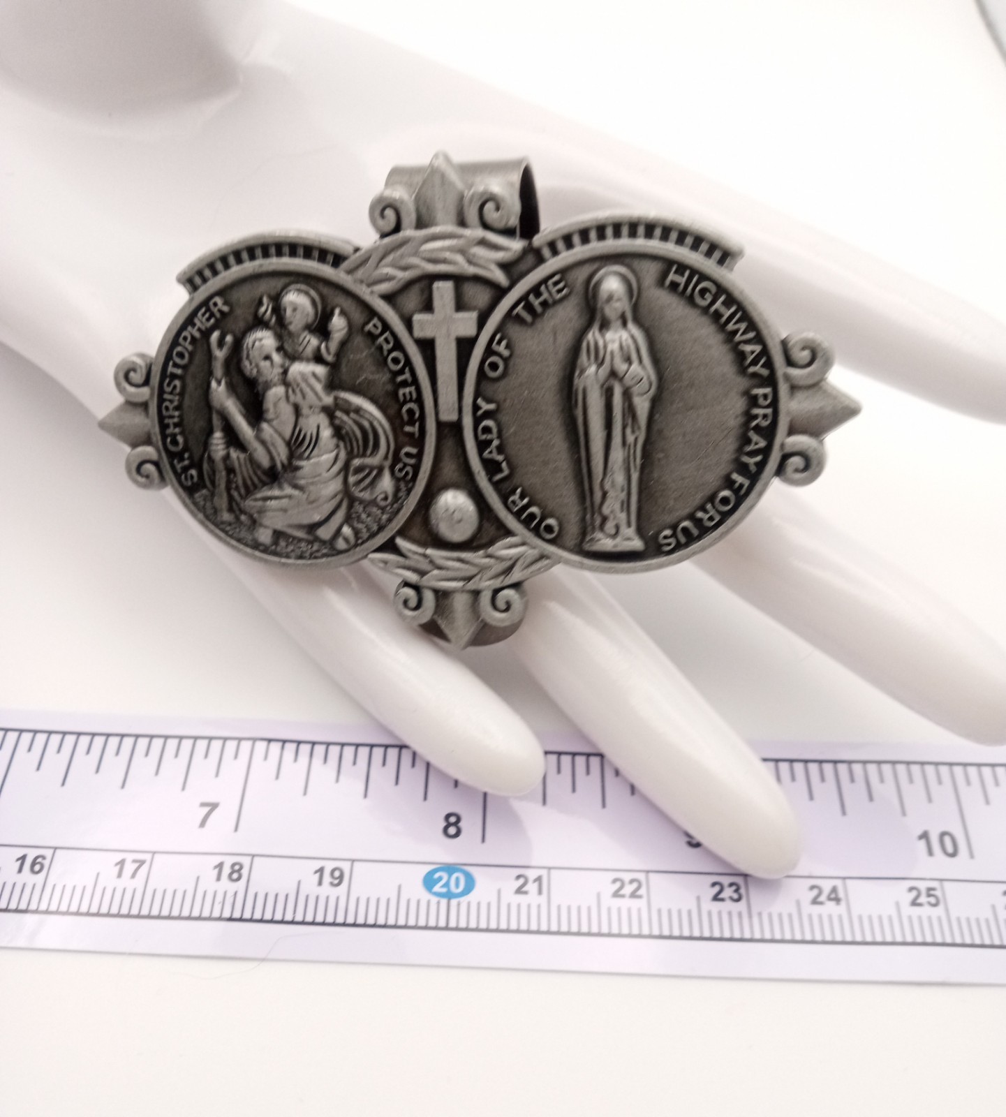 Saint Christopher/Mary Queen of The Highways Car Visor Clip New Classic Catholic