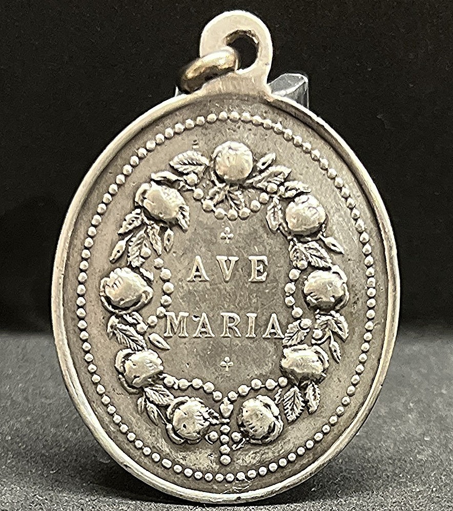 Spain 1900´ antique Daughters of Sacred Heart of Jesus silver catholic medal