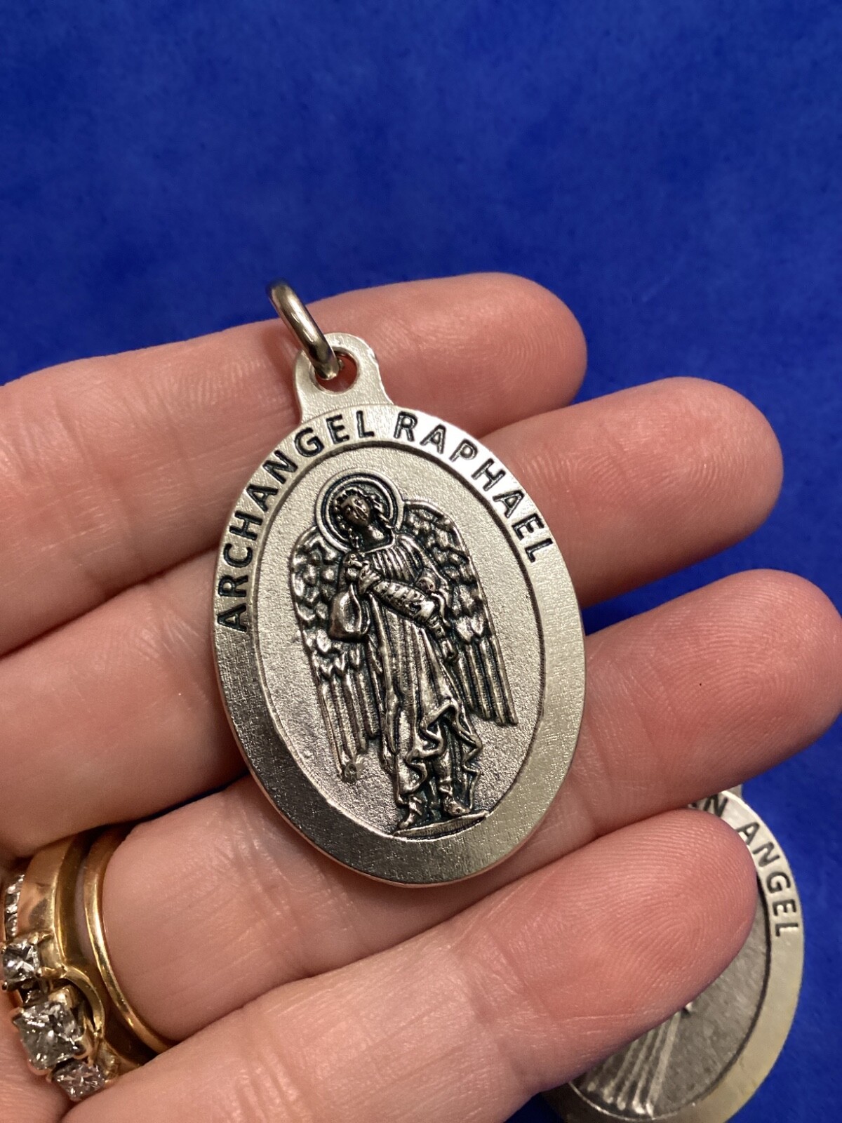 Lot 4 Archangel St Medals Michael Gabriel Raphael Guardian Saint Italy 1-1/2”