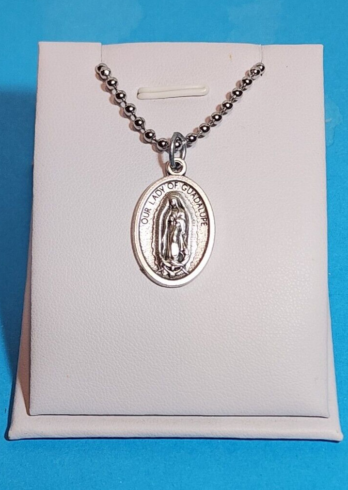 Our Lady Of Guadalupe Medal on a Ball Chain with Holy Card