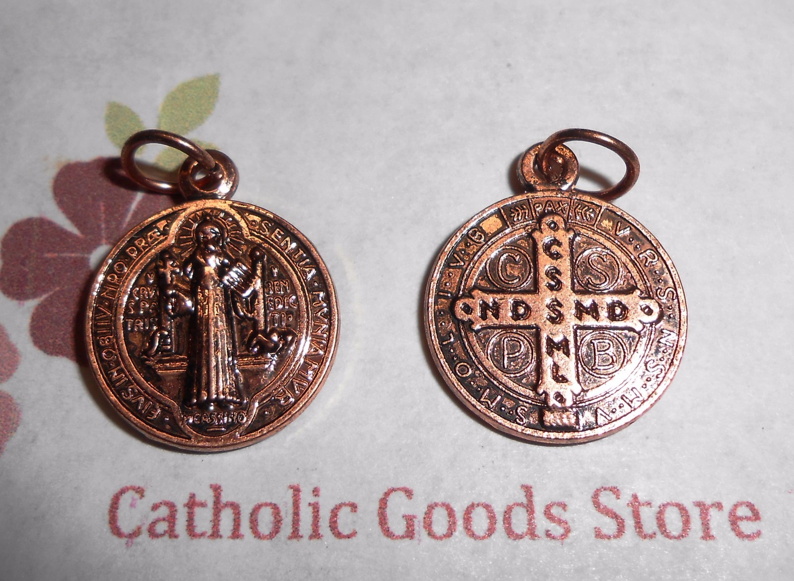 SAN BENITO Medalla -St. Saint Benedict Cross – .625 Ant Copper – Made in Italy