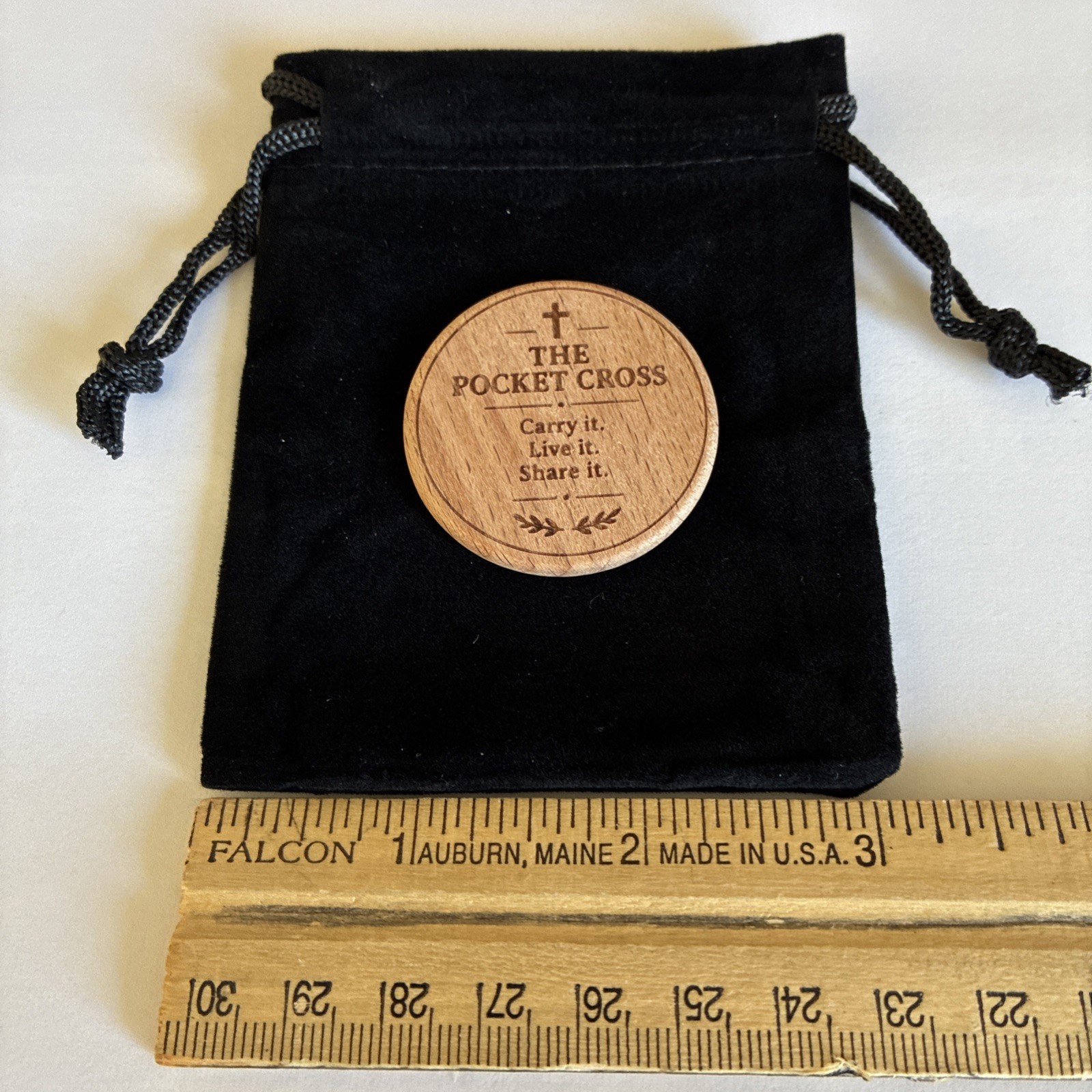 Religious Cross Prayer Faith Token Daily Faith Reminder Christian Gift w/Pouch.