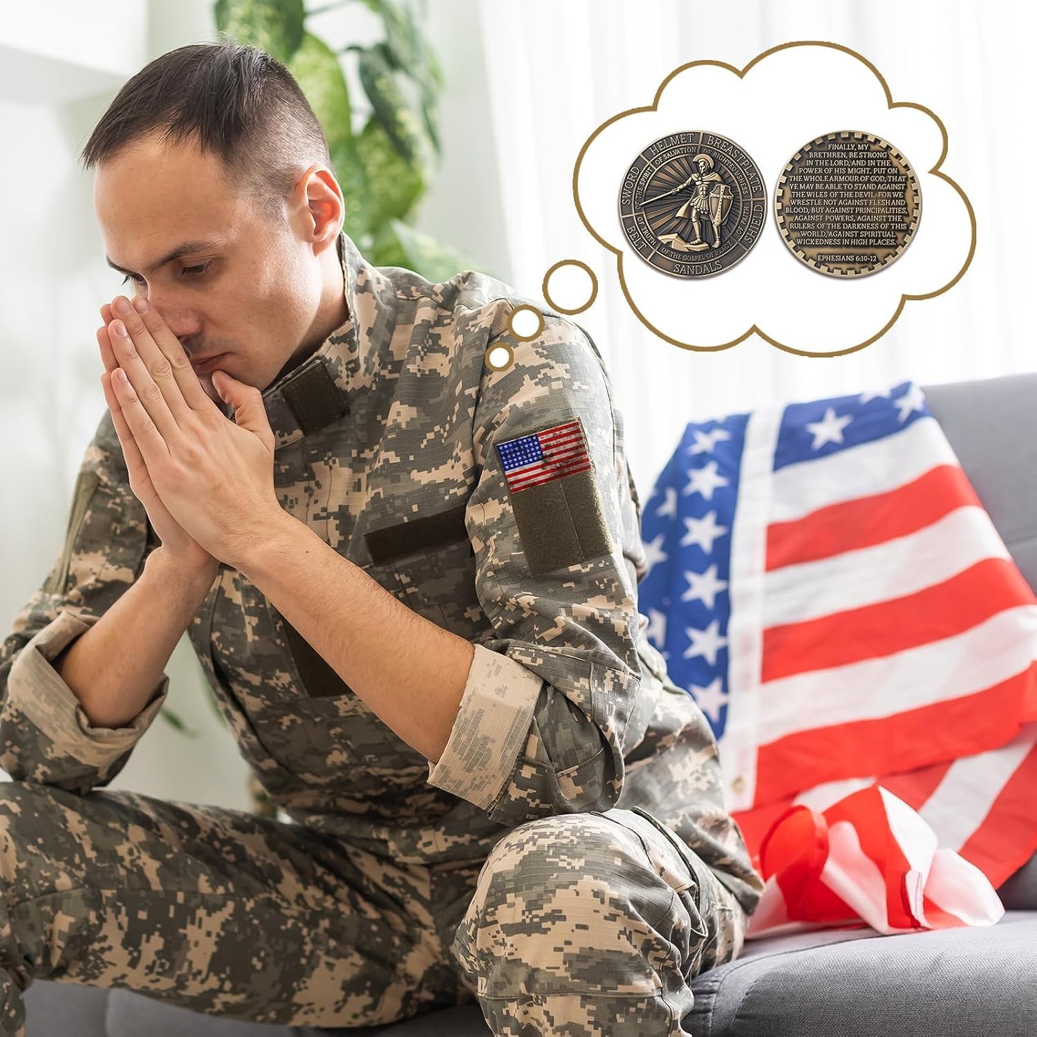 Distinctive 10 Pcs Armor of God Coins – Perfect for Churches and Gifting