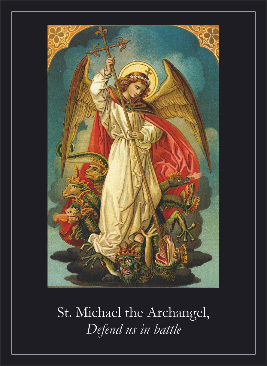 St Michael Archangel /Guardian Angel Medal Necklace 24″ Ball Chain Gift Box