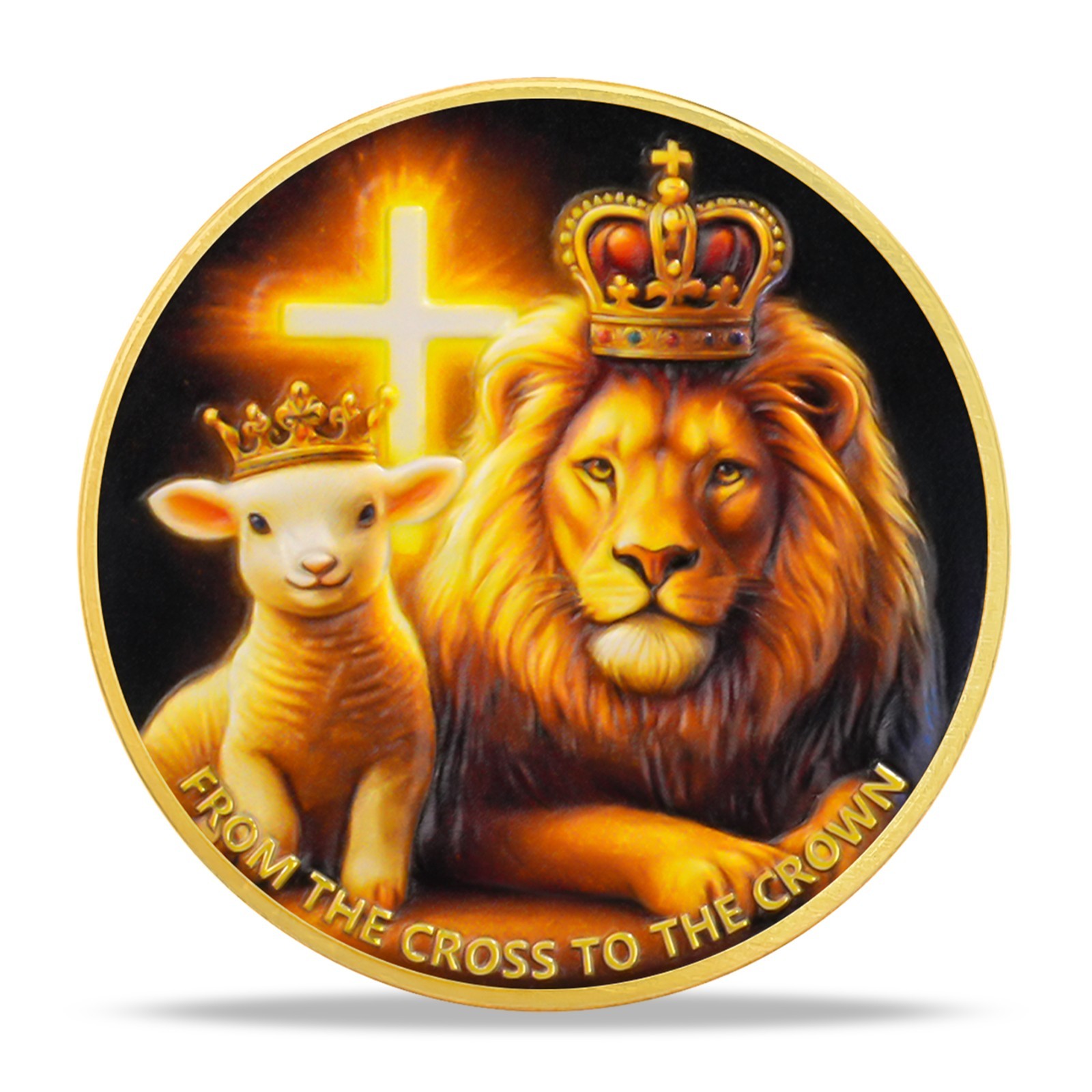 5pcs Christian Challenge Coin – Lion of Judah and Lamb Christianity Faith Gifts