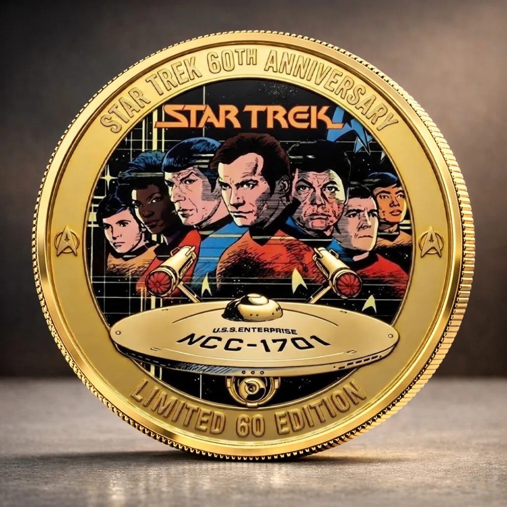 Star Trek 60th Anniversary Commemorative Coin 1966-2026 Starfleet Challenge Coin