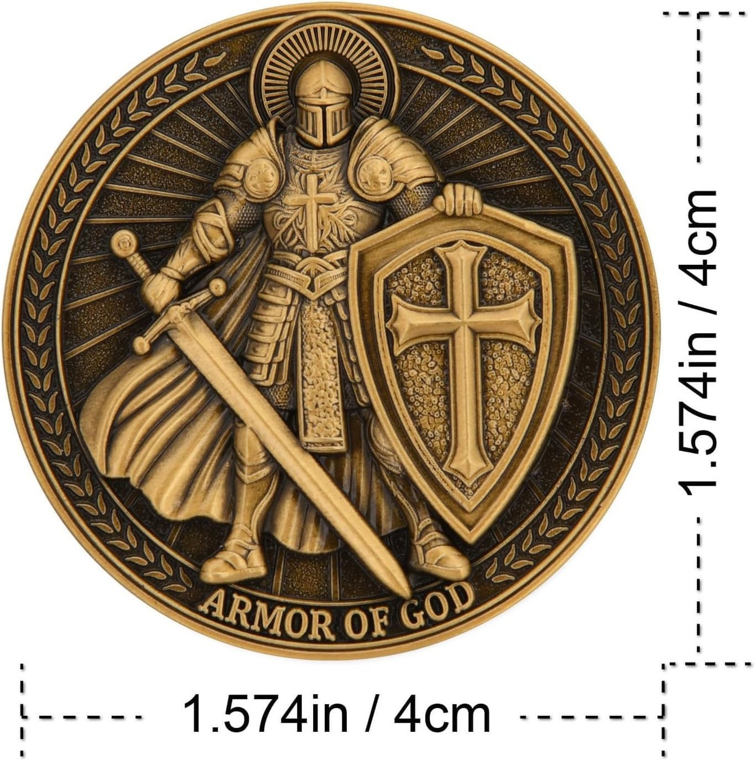 Armor of God Christian Challenge Coin – Double-Sided Zinc Alloy Collectibl