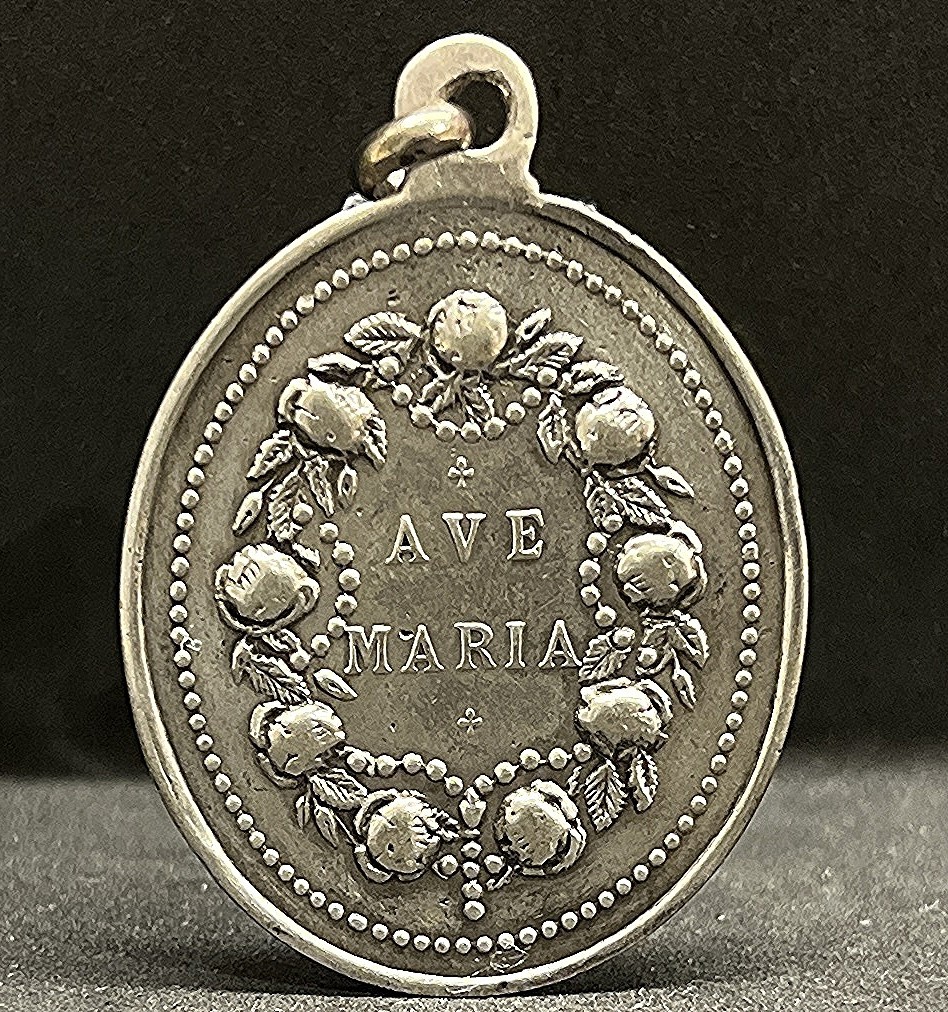 Spain 1900´ antique Daughters of Sacred Heart of Jesus silver catholic medal