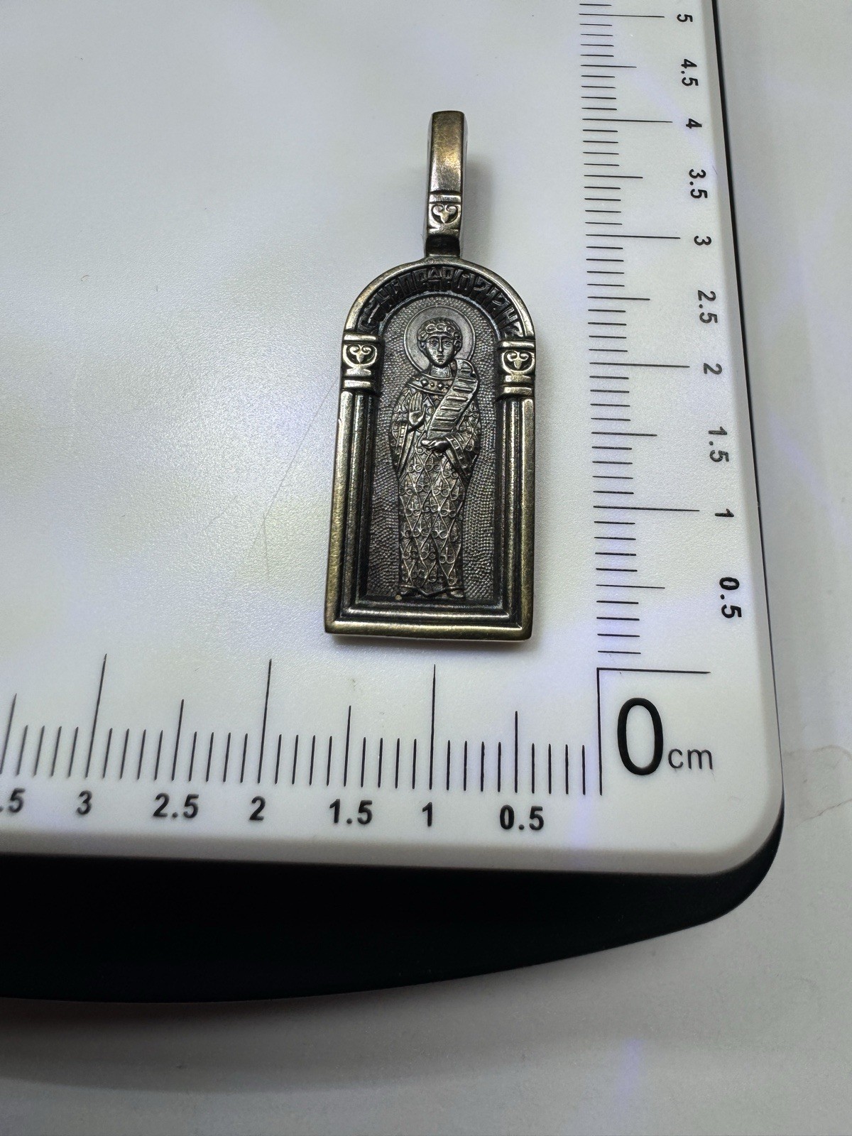 Orthodox Pendant Saint Romanos the Melodist & Guardian Angel 925 Silver 5.91g