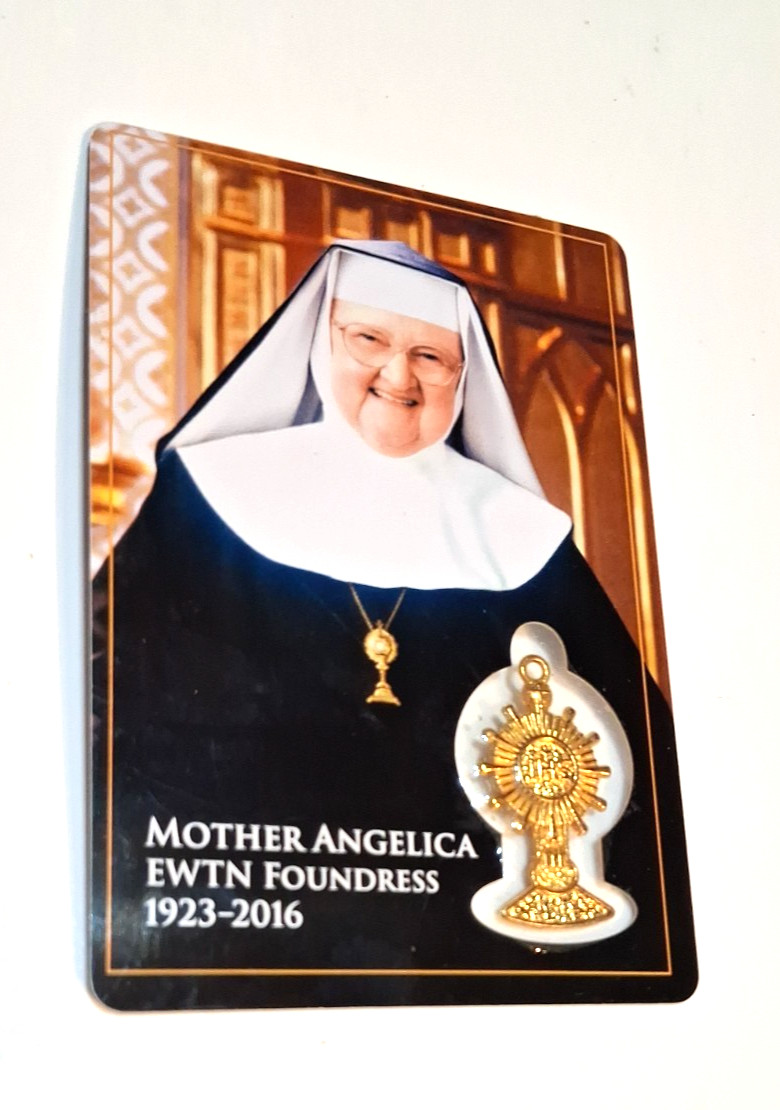 Mother Angelica Pendant and Holy Card Gift Set Catholic Ewtn Religious Jewelry