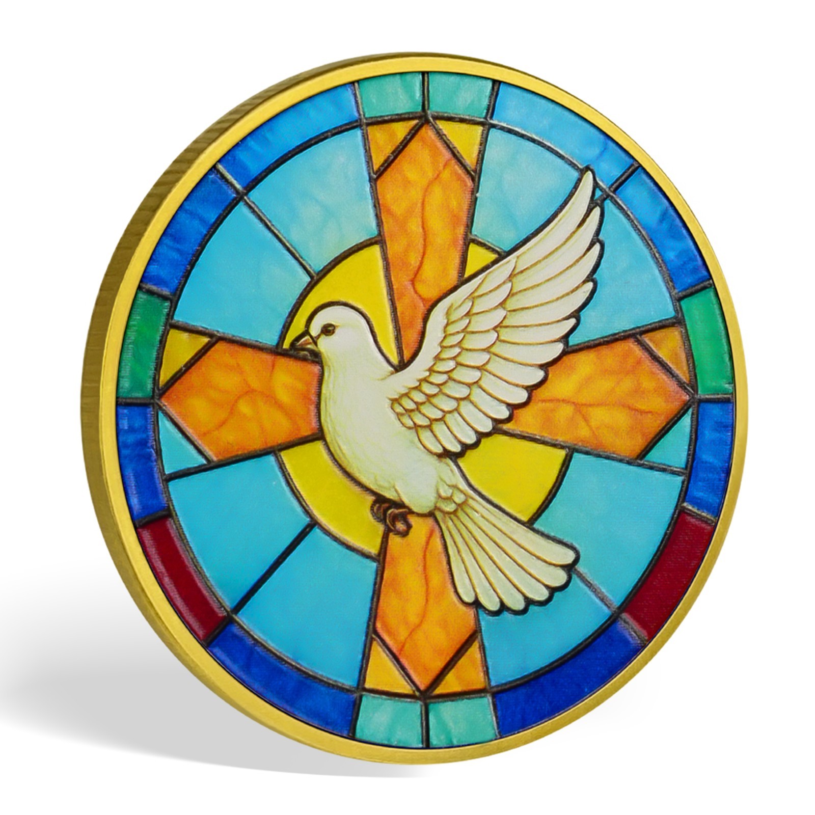 5pcs Christian Challenge Coin John 14:27 Bible Verse Holy Dove Themed Faith Gift