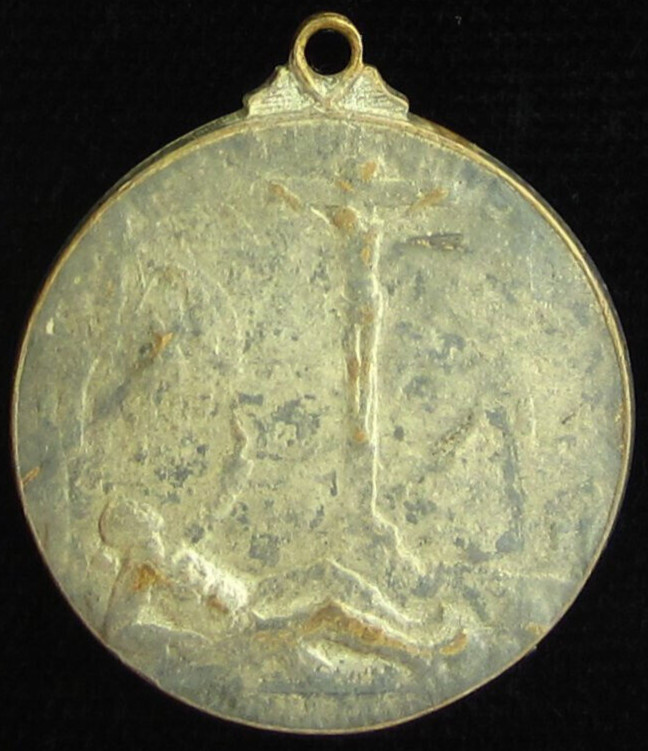 Vintage Jesus Medal Holy Catholic 1914 Joseph Witterwulghe WWI Belgium Large