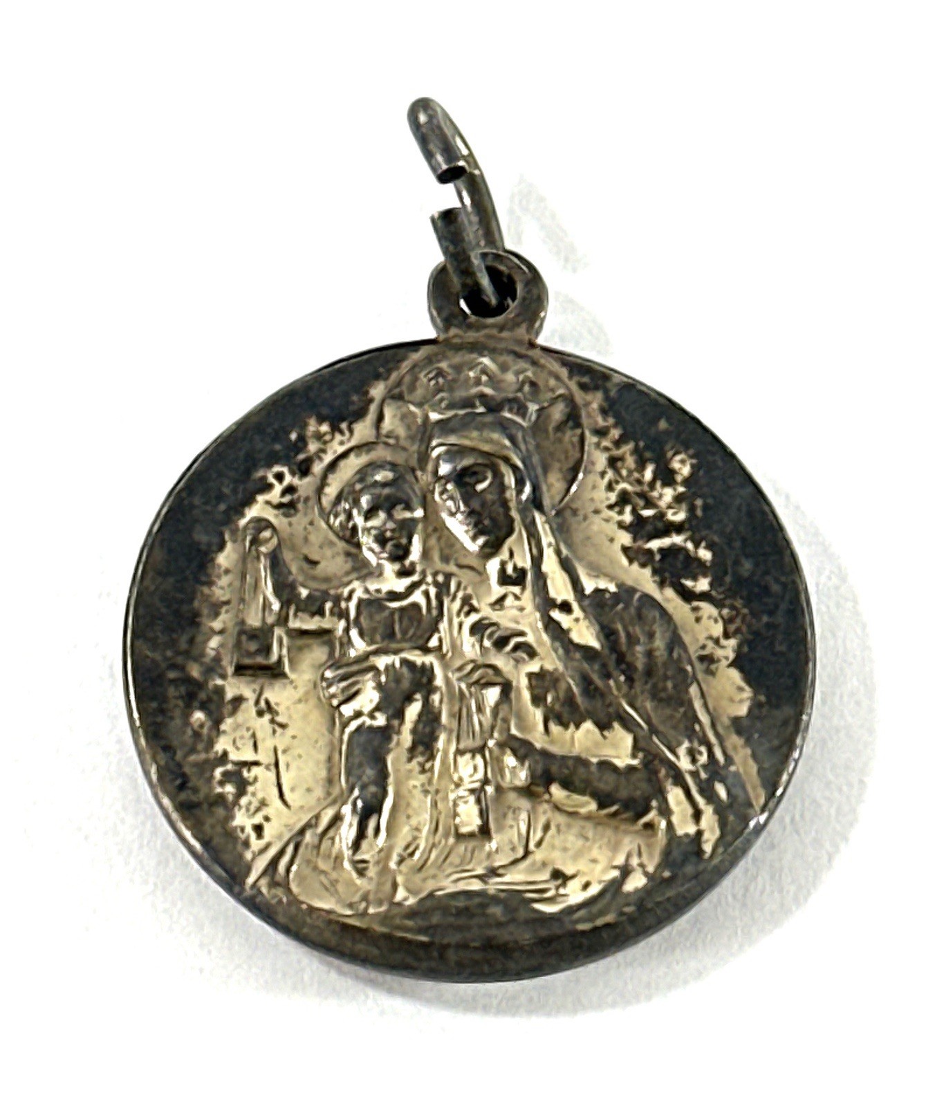 Vintage St. Jude Thaddeus Catholic Devotional Medal Pendant Madonna Child