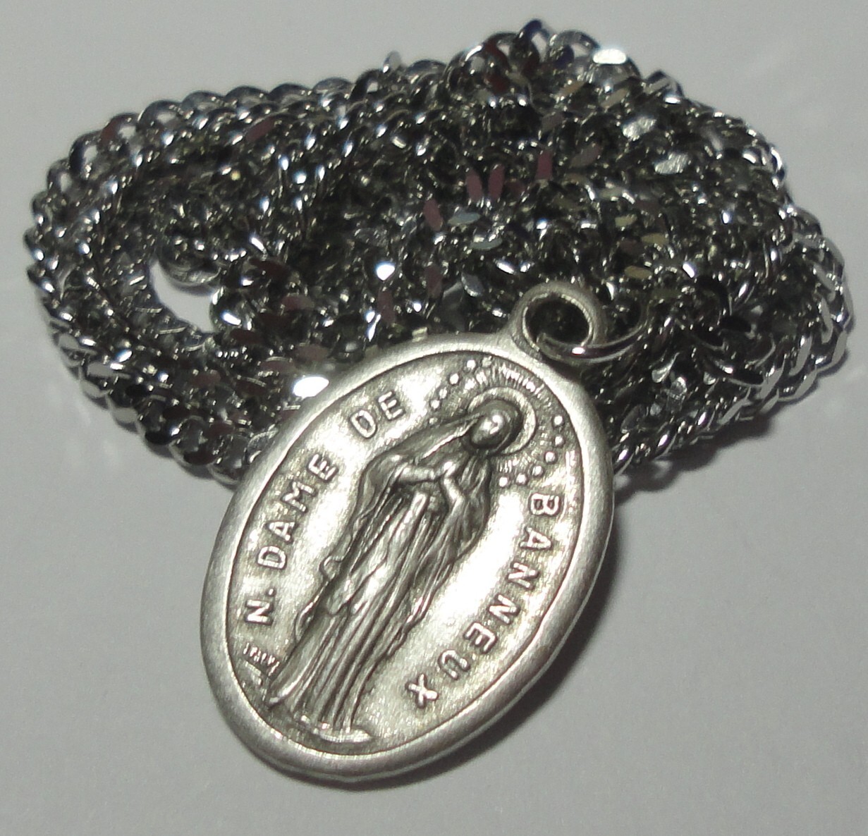 Our Lady of Banneux Holy Medal on Chain Belgium Apparition “Virgin of the Poor”