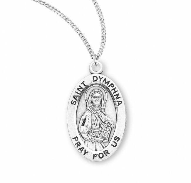 St. Dymphna Sterling Silver Necklace