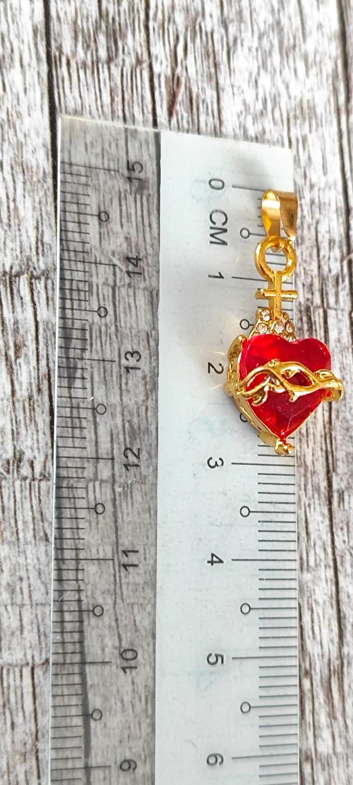 Sacred Heart of Jesus Necklace Gold color cubic zirconia jewelry for women