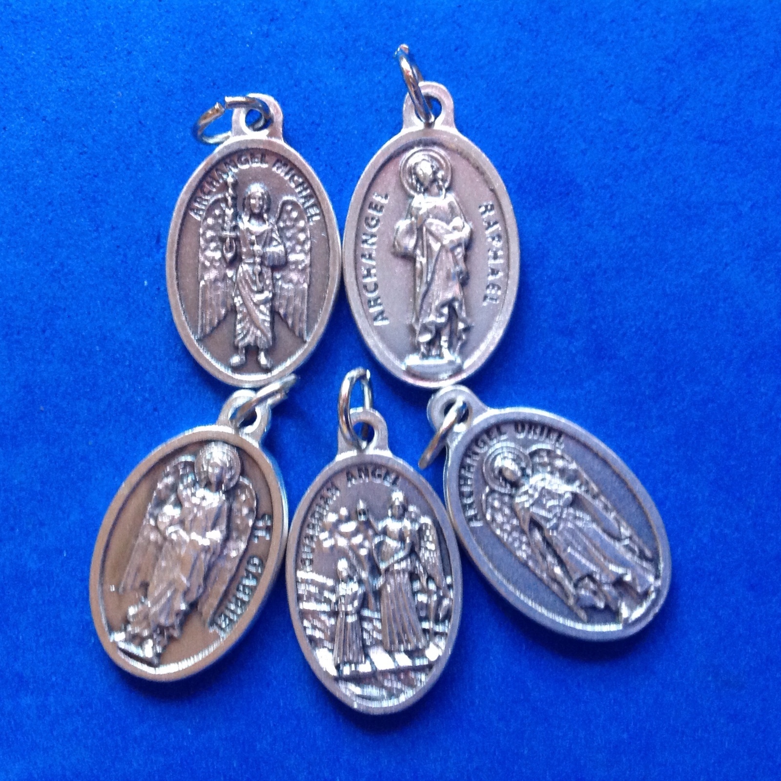 4 ARCHANGEL Saint Medal + Guardian Angel St Michael Gabriel Raphael Uriel 5Pcs