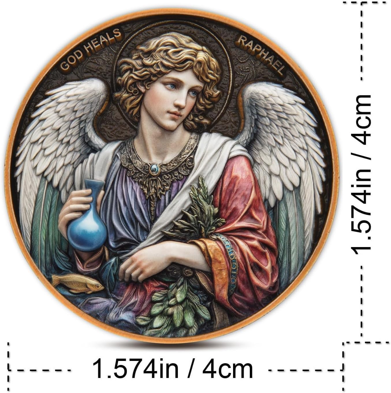 Archangel Raphael Healing Prayer Coin – Inspirational Christian Token of Divin
