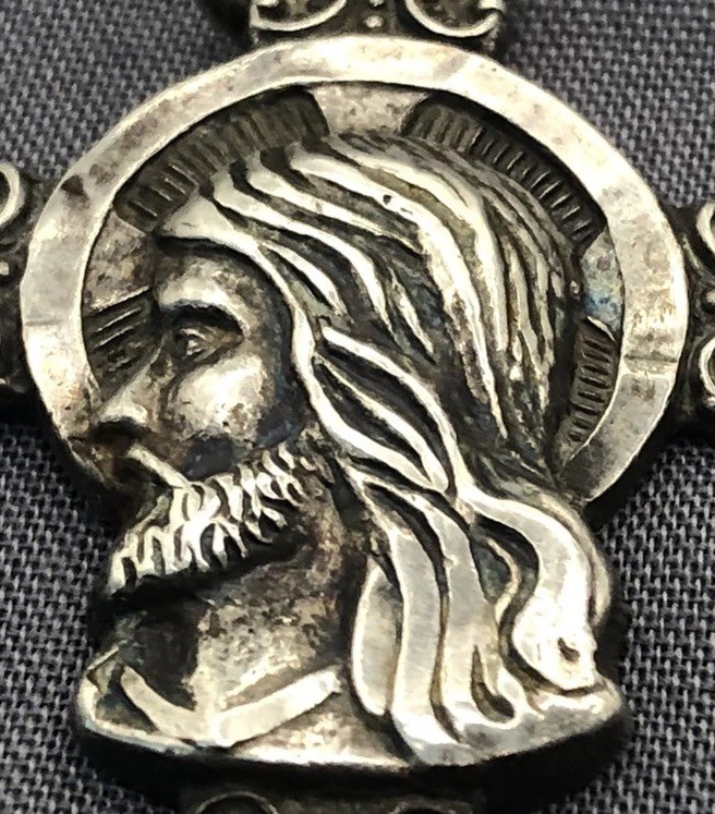 Vtg CREED Sterling Catholic Medal Jesus & Lady Of Mt. Carmel on 30 In 925 Chain
