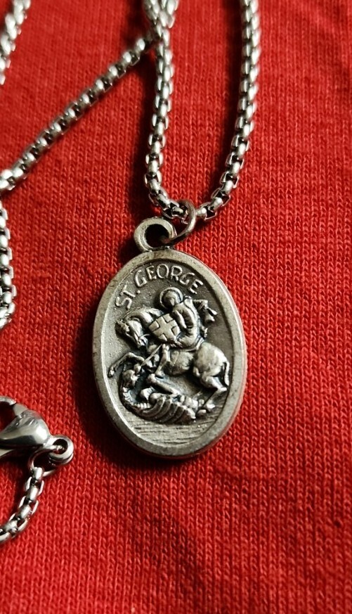 CHRISTIAN CATHOLIC Medal &24 inches chain made in Italy