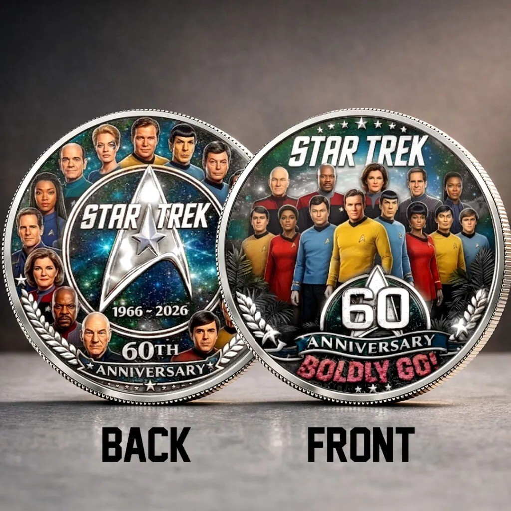 Star Trek 60th Anniversary Coin 1966-2026 Generations Gold Challenge Coin Boldly