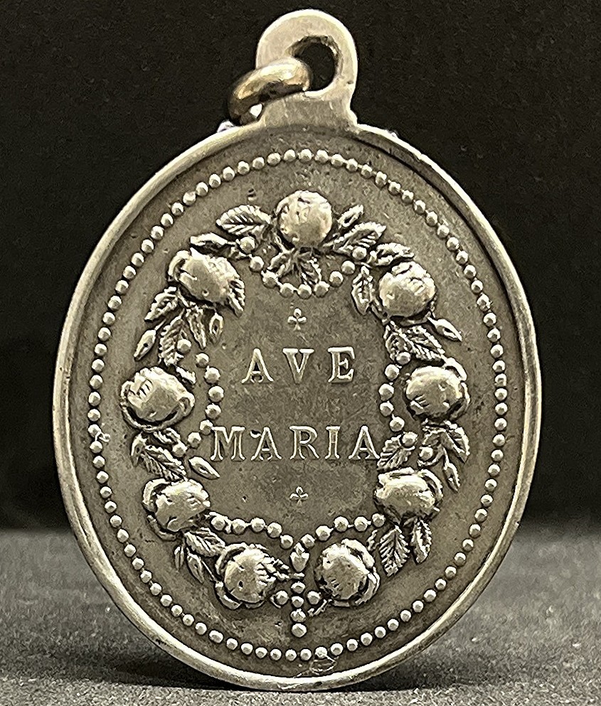 Spain 1900´ antique Daughters of Sacred Heart of Jesus silver catholic medal