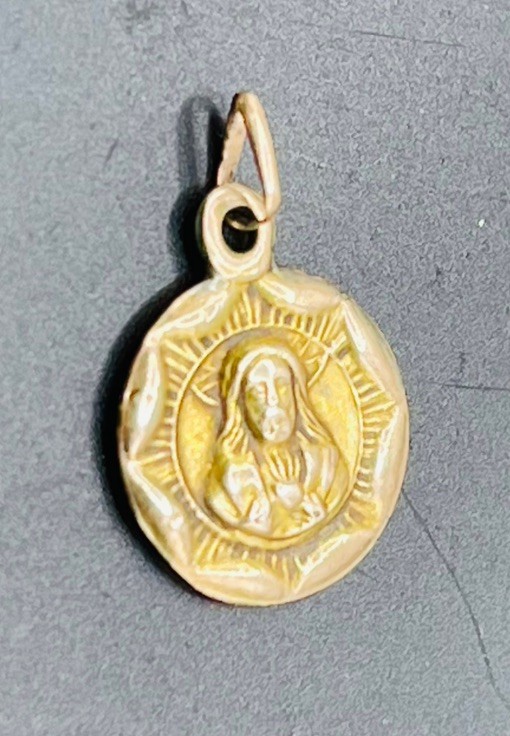 Vintage 10K Yellow Gold Our Lady of Guadalupe Scapular Medal