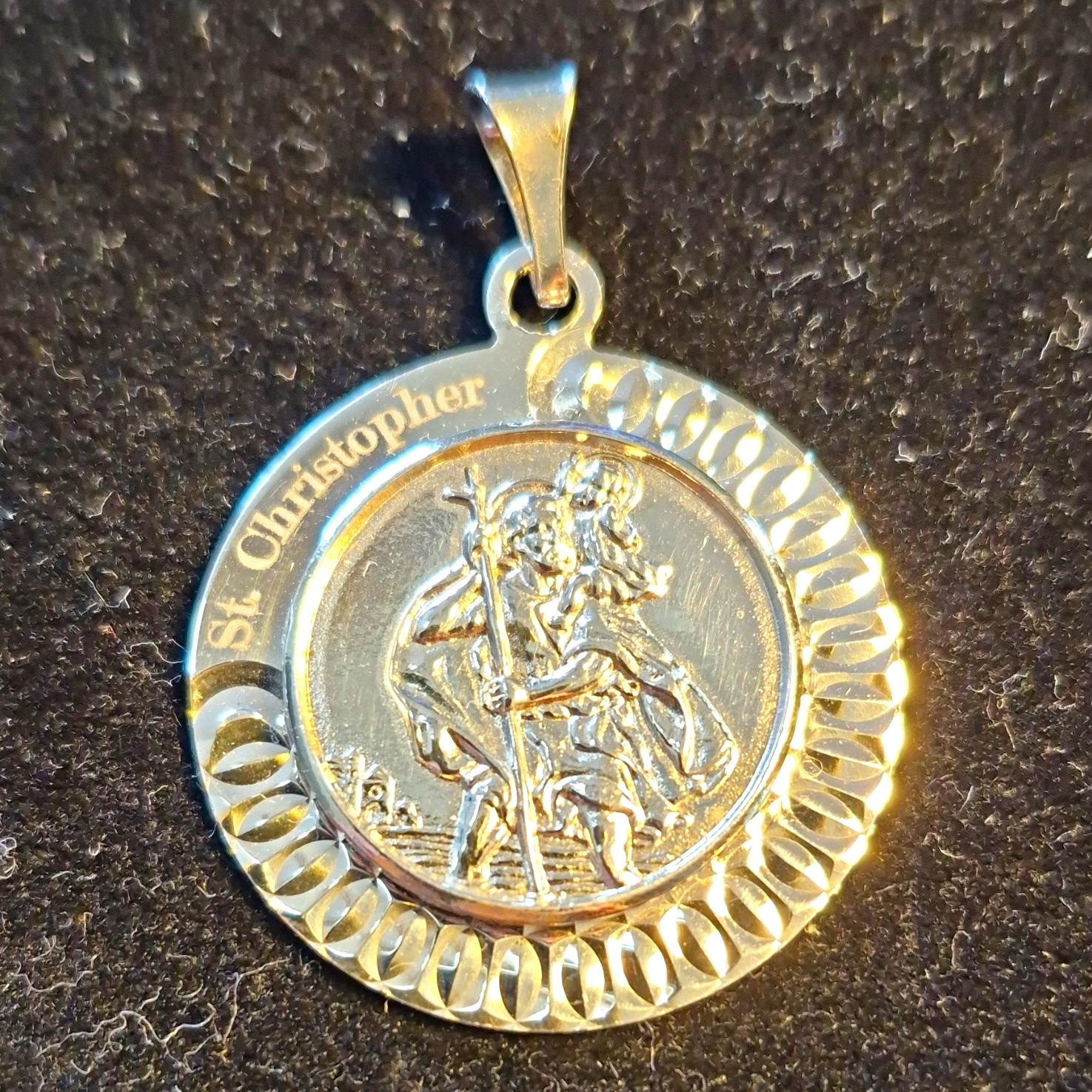 St. Christopher Round Christian .925ss Pendant Charm – Christianity 9.1 g