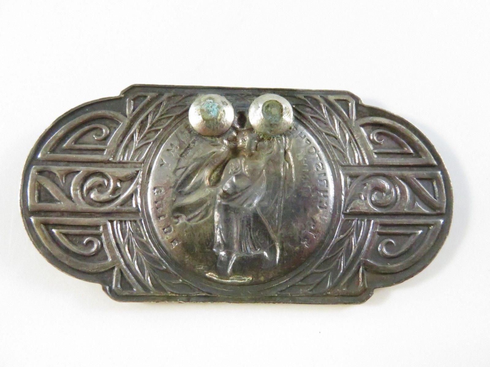 Sterling St. Christopher Visor Clip HMH Religious for Repurpose 2 3/8″ x 1 1/4″