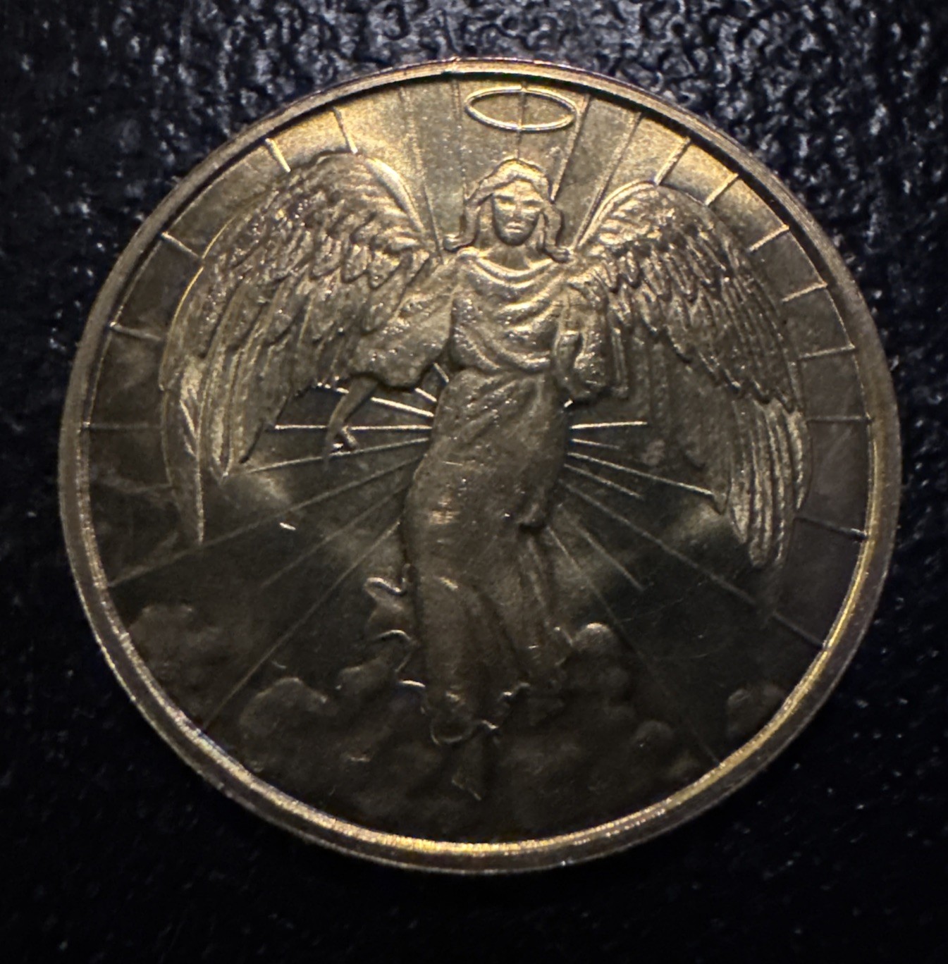 3 Vintage Gold Tone Guardian Angel Religious Prayer Coins Double Sided