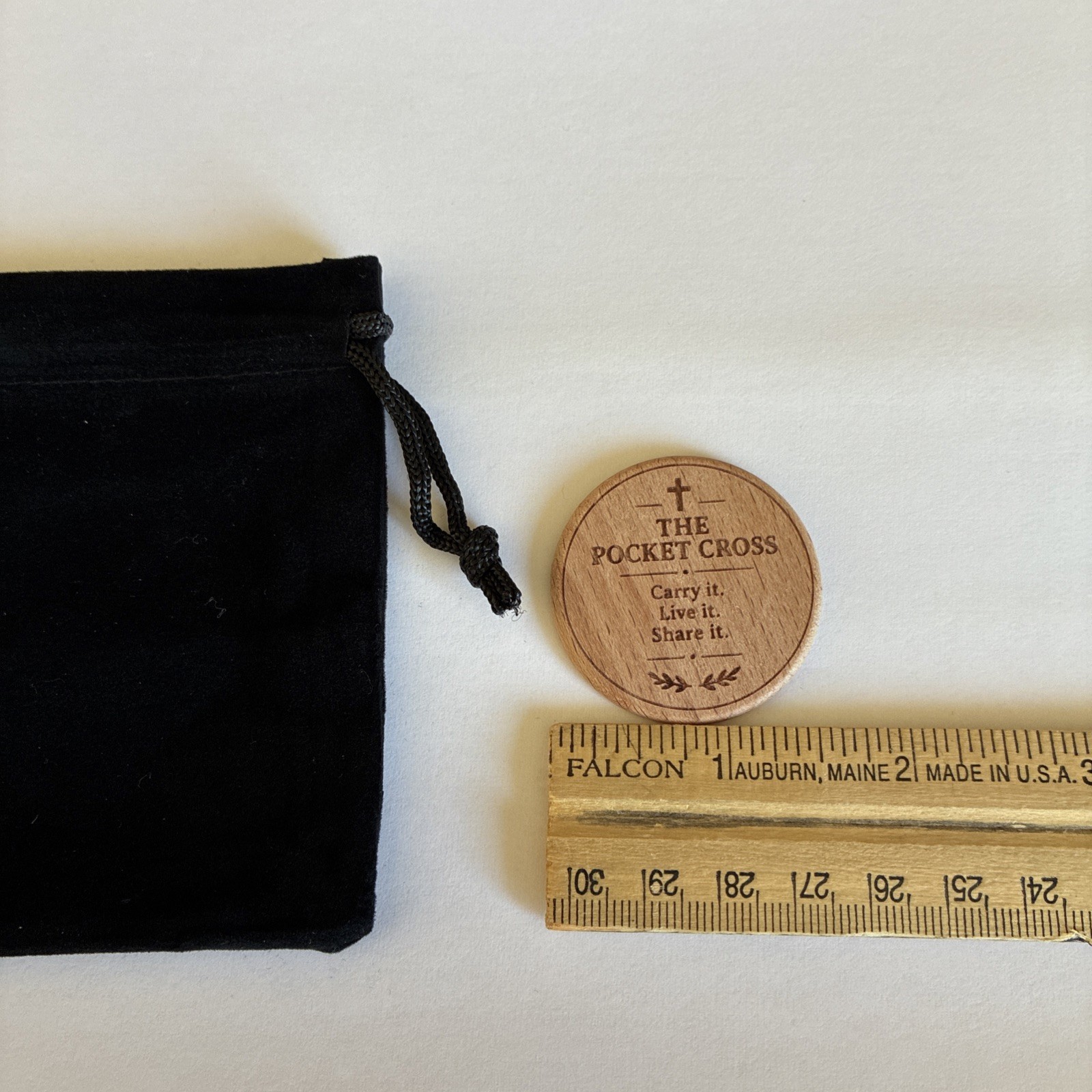 Religious Cross Prayer Faith Token Daily Faith Reminder Christian Gift w/Pouch.