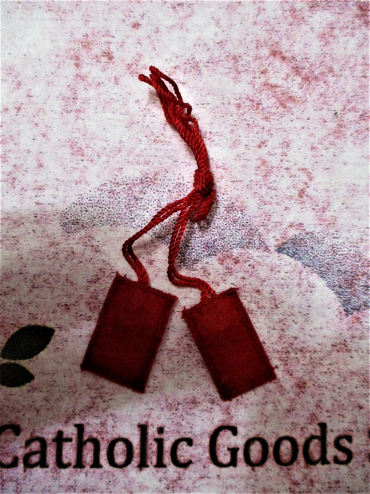 1 3/8 x 7/8 Red Holy Spirit Scapular