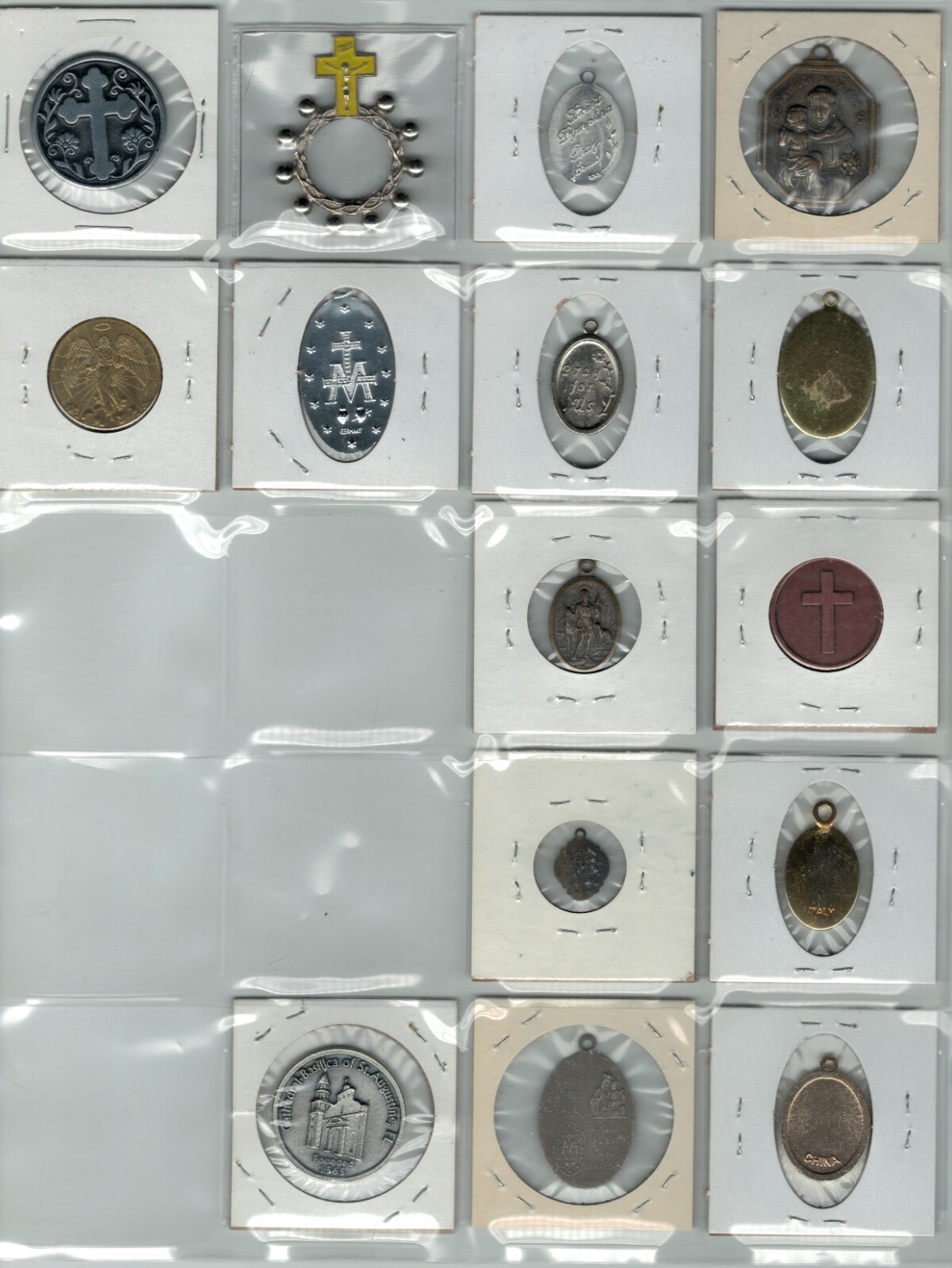 Collection of Catholic Tokens, Souvenirs, Charms, Brooches, ETC 1950s-2000s