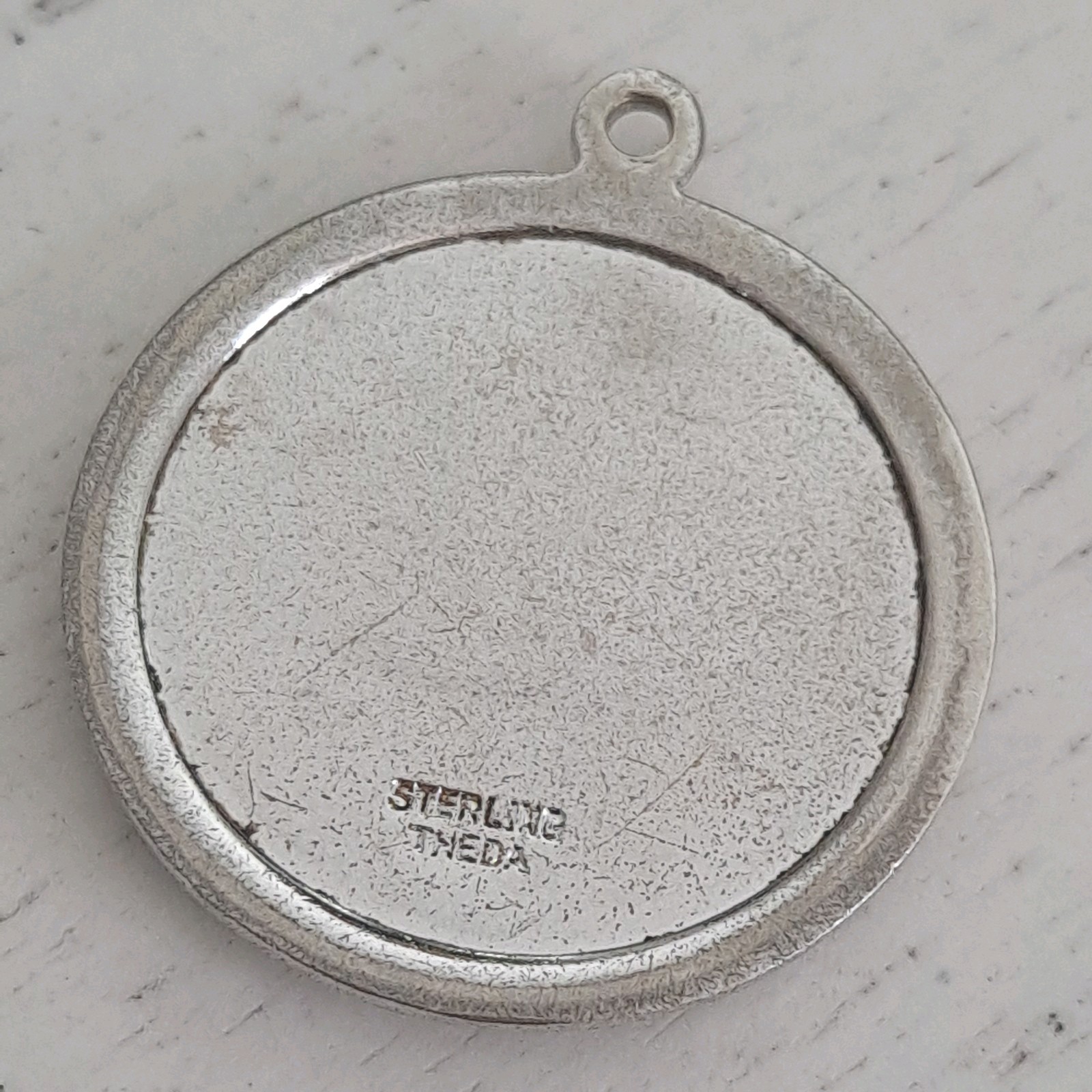 THEDA Vintage .925 Sterling Silver St. Jude Pray For Us Medal 8 grams