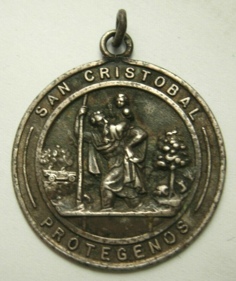 San Christobal Protegenos – Silver Religious Medal – Sterling
