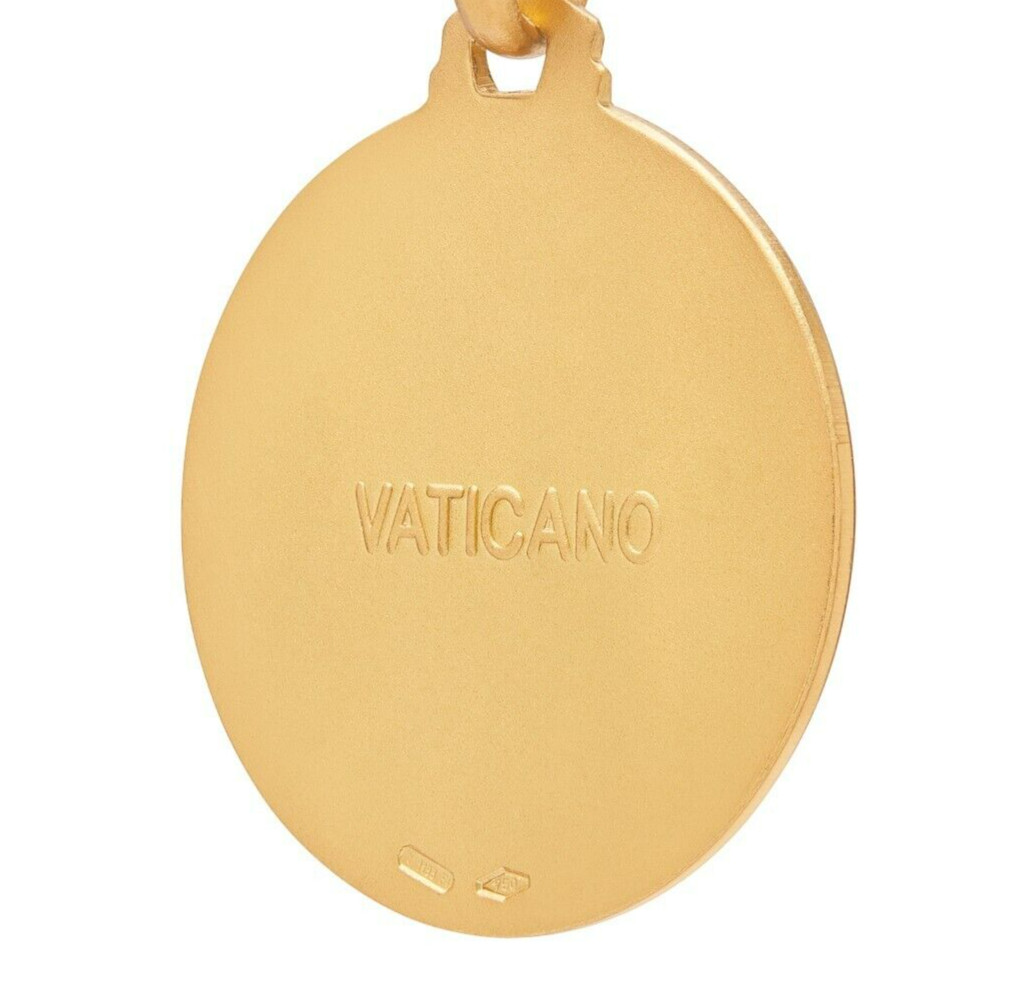 St Saint John the Baptist Yellow Gold Medal Pendant Religious Blessed By Pope