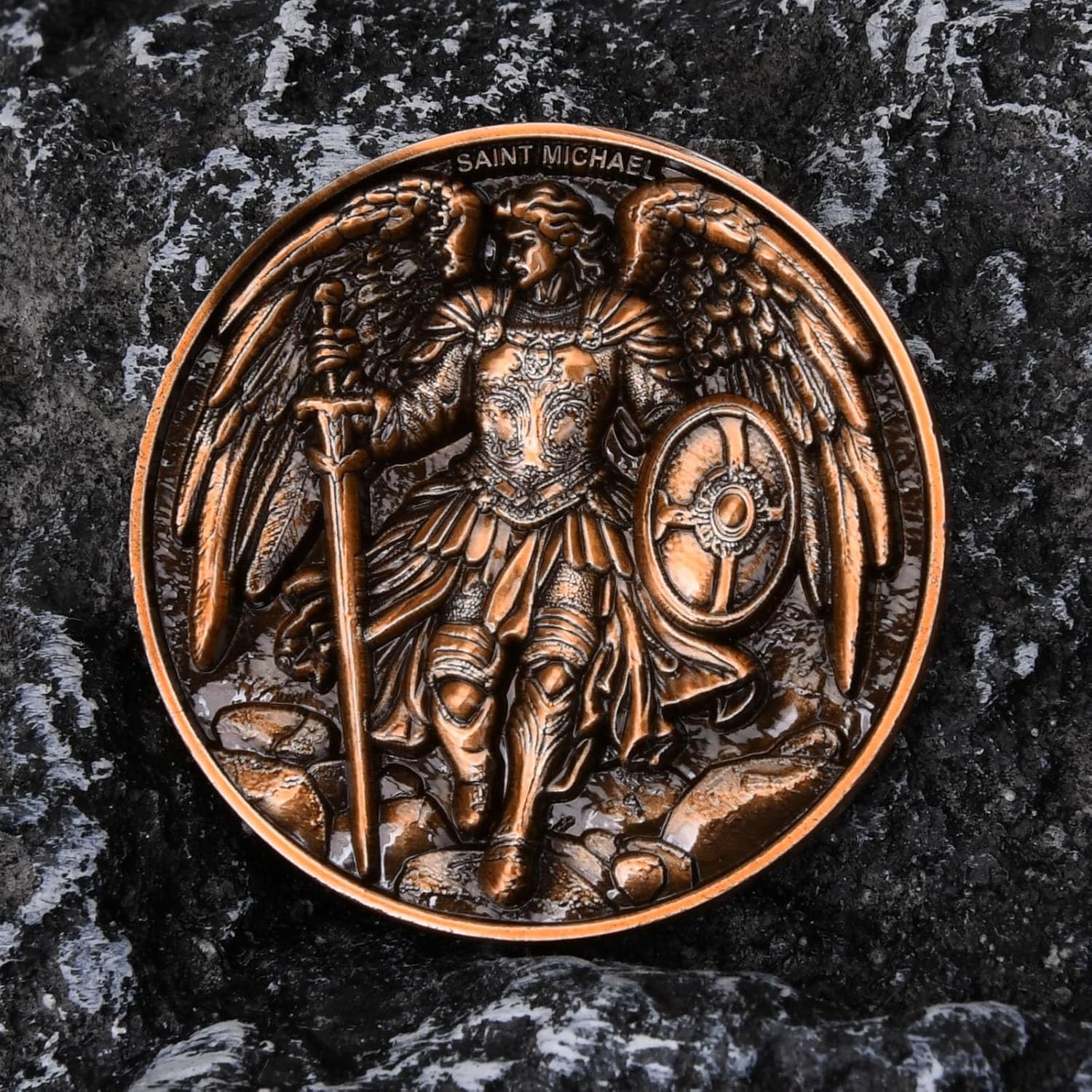 Saint Michael Archangel Protection Coin – 1.57-Inch Double-Sided Zinc Alloy Co