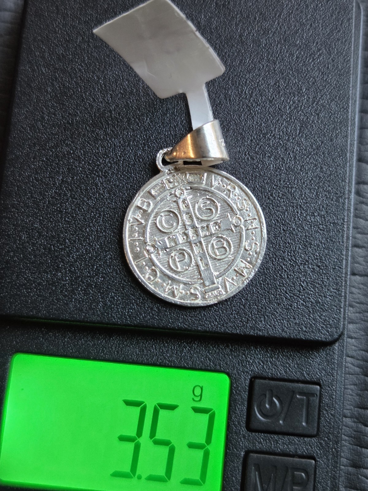Christianity Round Saint Benedict Medal Pendant with Bail, Approx 3.5g