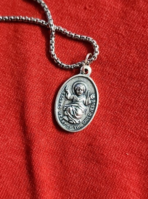 CHRISTIAN CATHOLIC Medal &24 inches chain made in Italy