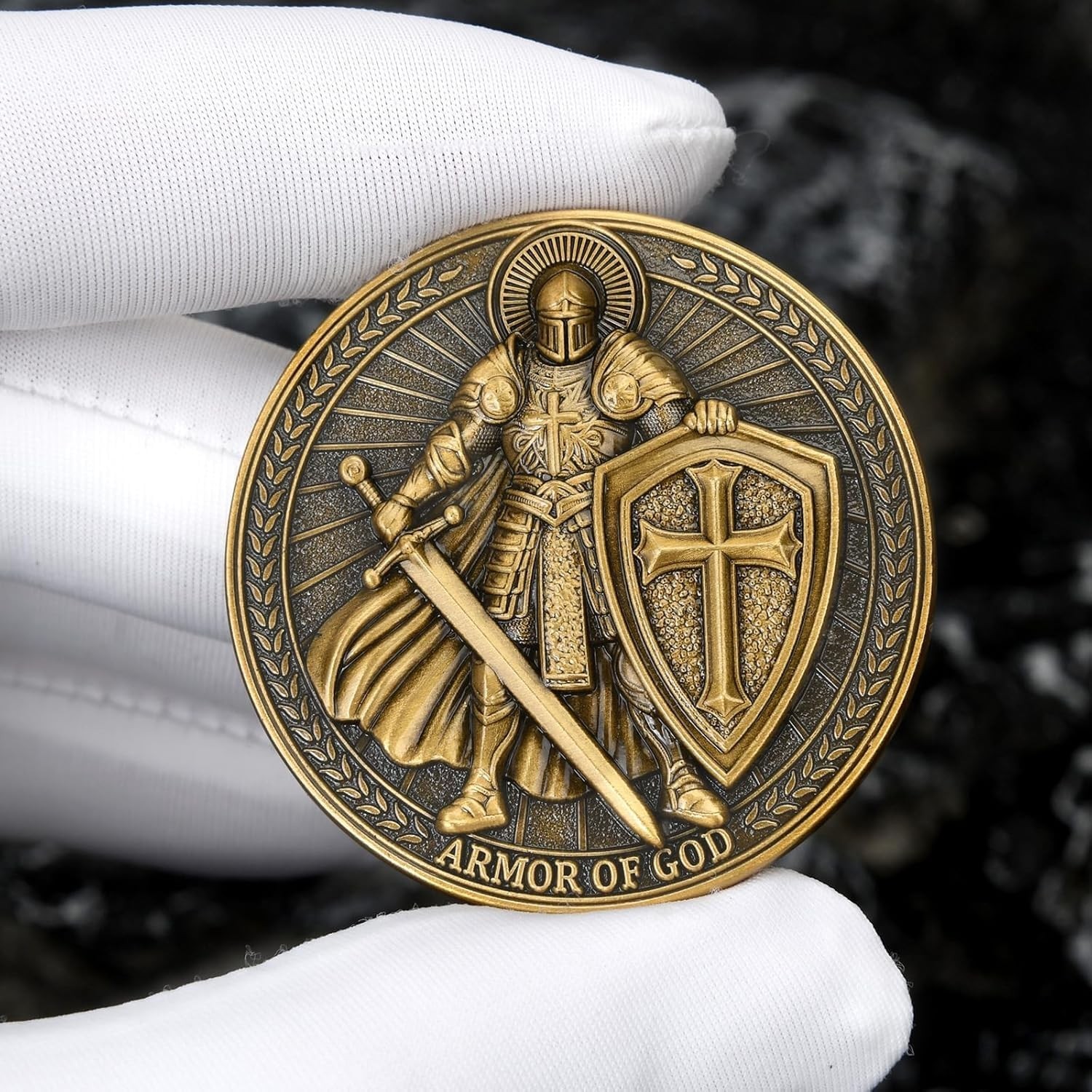Armor of God Christian Challenge Coin – Double-Sided Zinc Alloy Collectibl