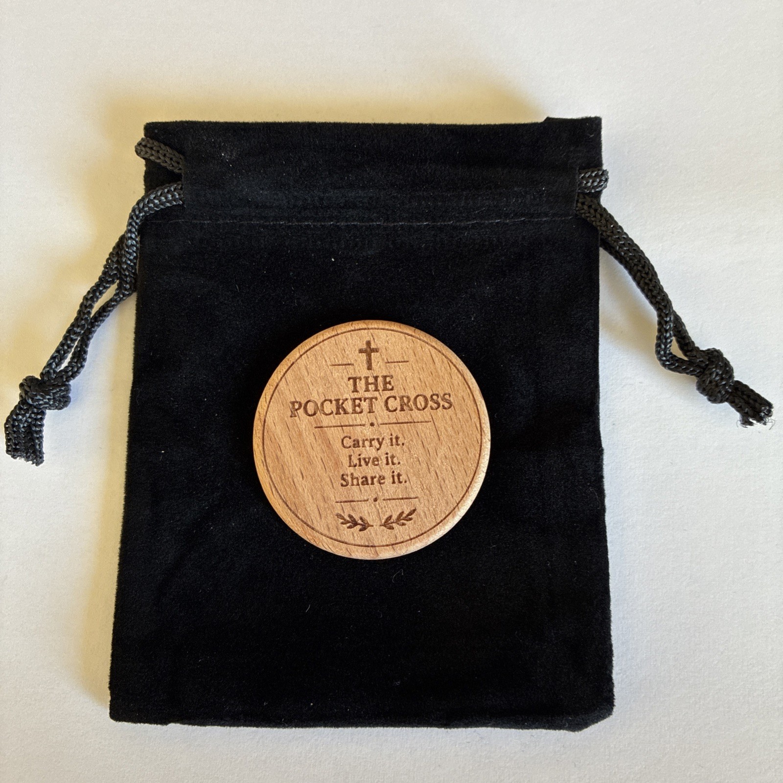 Religious Cross Prayer Faith Token Daily Faith Reminder Christian Gift w/Pouch.
