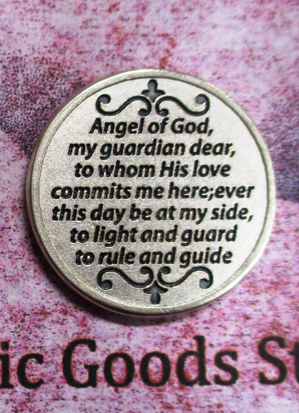 Guardian Angel Prayer – Silver tone Pocket Coin