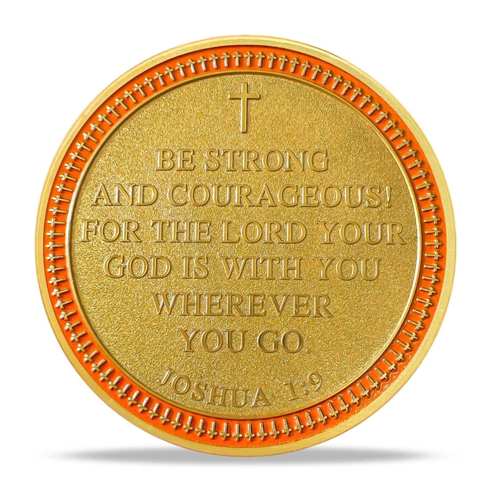 10-Pack Christian Challenge Coins – My Cup Overflows & Joshua 1:9 Faith Tokens